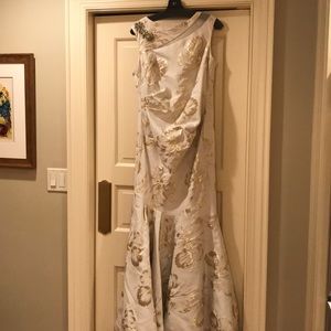 Teri Jon cream and gold gown